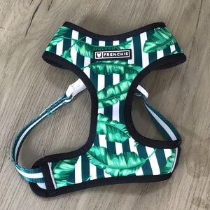 Frenchie Green Leaf Dog Harness size med